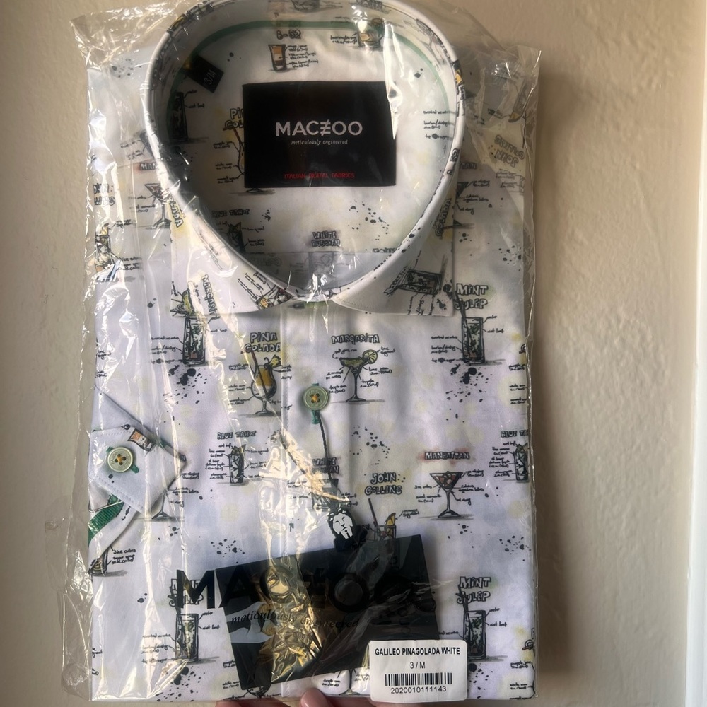 New! | Maceoo | Italian Cotton Galileo Shirt | Size M/3